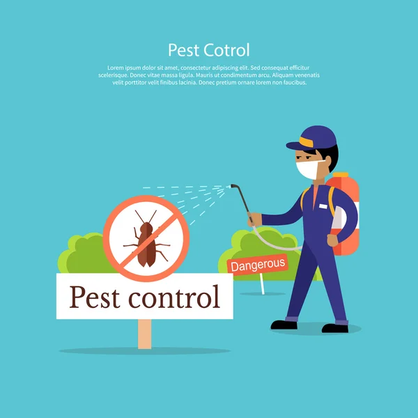 Pest Control Banner Design Flat — Διανυσματικό Αρχείο