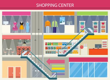 Alışveriş Merkezi Storefronts düz tasarım