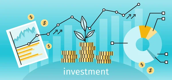 Bannière de concept d'investissement financier — Image vectorielle