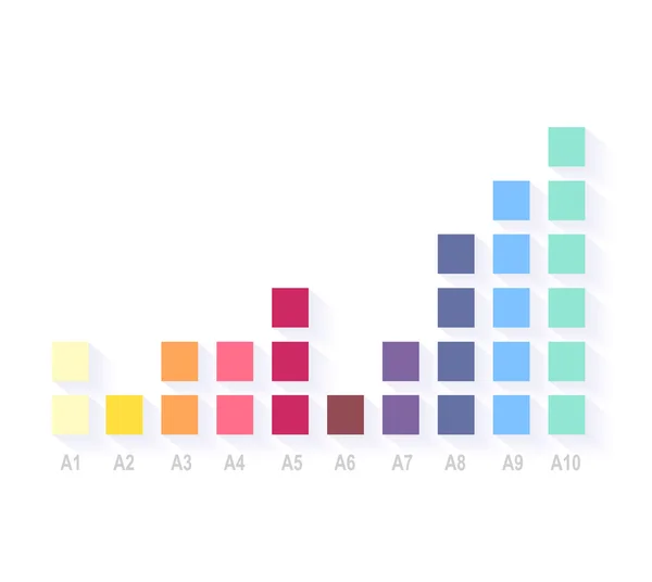 Gráfico de nivel con flechas de colores — Vector de stock