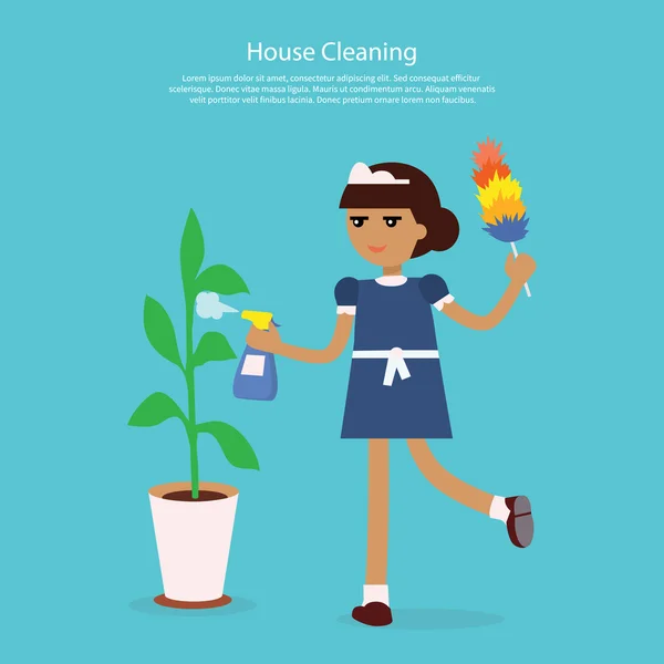 House Cleaning Template Web Page — Stock Vector