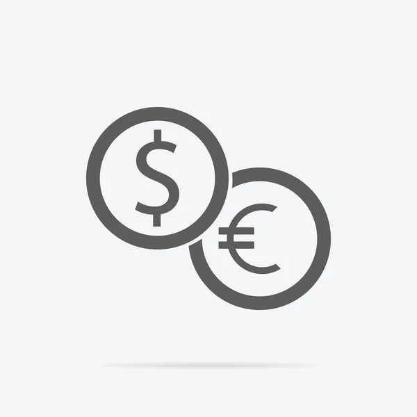 Δολάριο και εικονίδιο ευρώ — Διανυσματικό Αρχείο