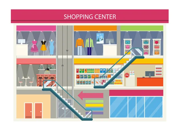 Shopping Center Buiding Design — Stock Vector