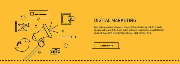 Vorlage Webseite über digitales Marketing — Stockvektor