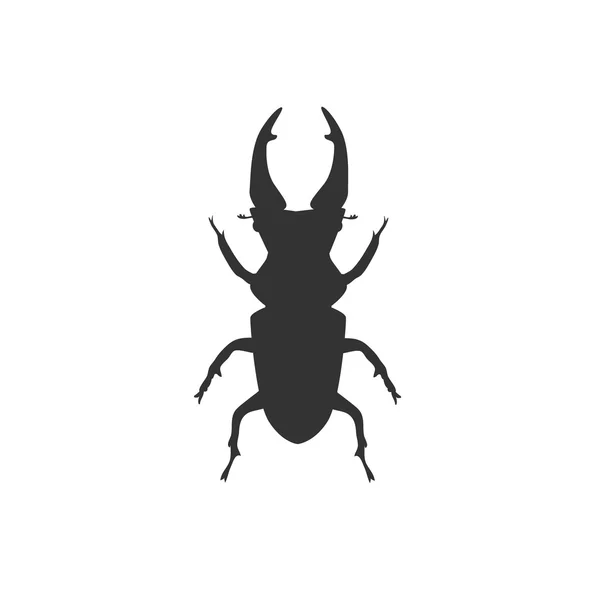 Big Beetle Deer con corna — Vettoriale Stock