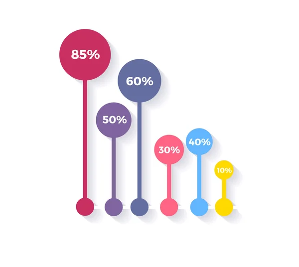 Graphique de niveau avec flèches colorées — Image vectorielle