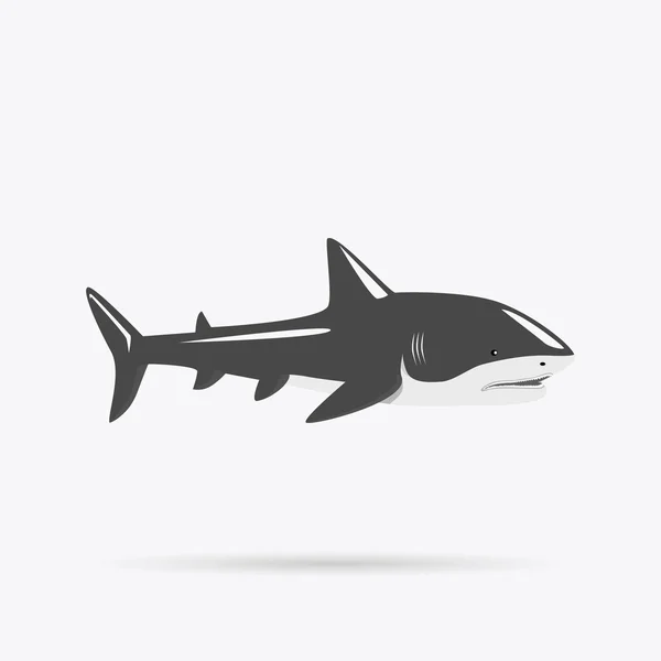 Marine Predator Shark Design piatto — Vettoriale Stock