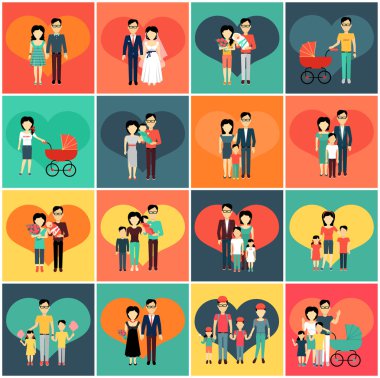 Aile seti. Erkek Kadın ve Çocuk