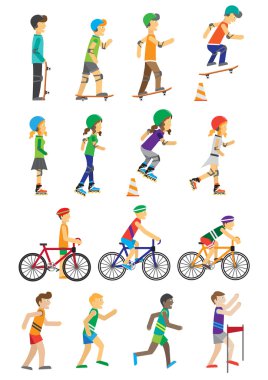 Spor İnsanlar Set Erkek ve Kadın