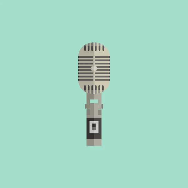 Conception de microphone plat isolé — Image vectorielle