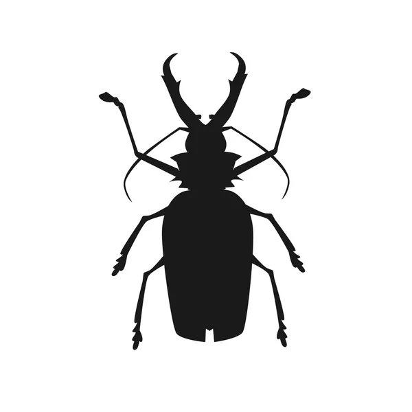 Big Beetle Deer with Horns — Stock Vector