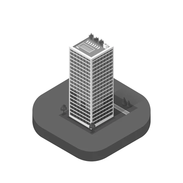 Rascacielos Casa Edificio Icono — Vector de stock