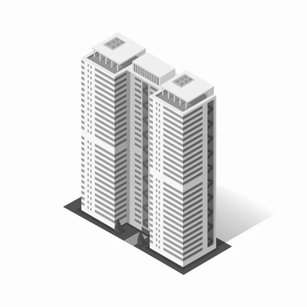 Wolkenkrabbers woningbouw pictogram — Stockvector