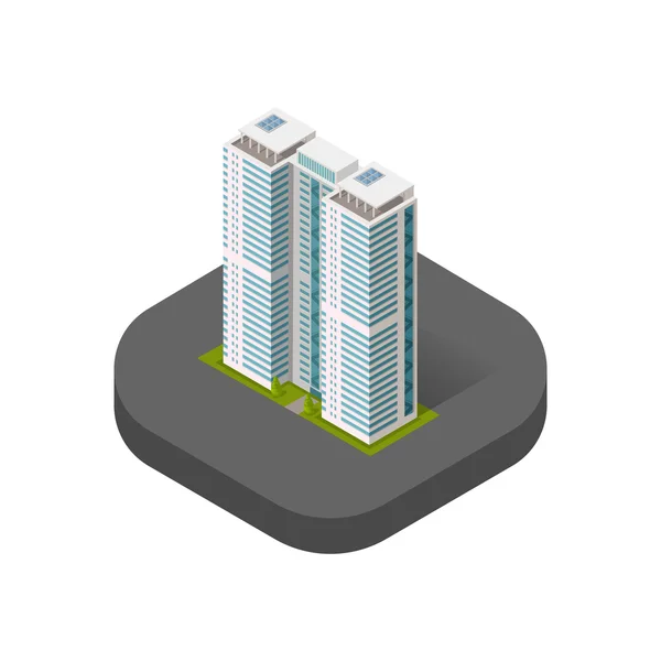 Gratte-ciel Maison Bâtiment Icône — Image vectorielle