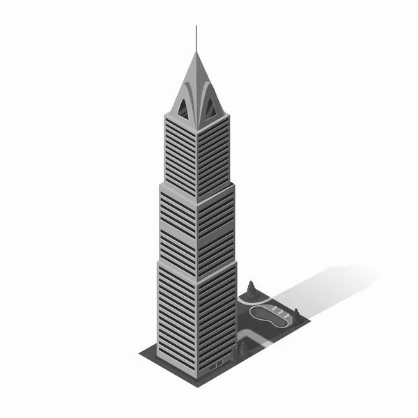 Felhőkarcoló házban épület ikonjára — Stock Vector