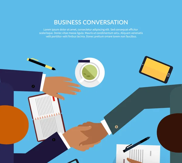 Business gesprek Design kleur plat — Stockvector