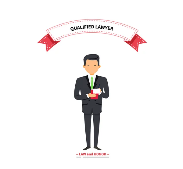 Qualified Lawyer Man — Stock Vector