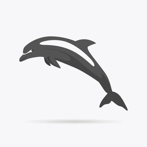 Fekete-fehér delfin elszigetelt fehér Background — Stock Vector