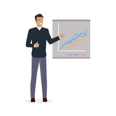 Carts ve Graphs ile Board yakın Adam