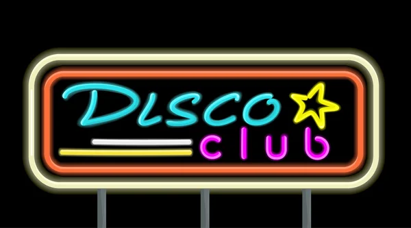 Neon Signboard Disco Club Design — Stock Vector