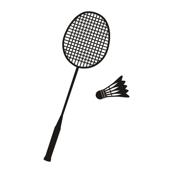 Raquette et navettes de badminton — Image vectorielle