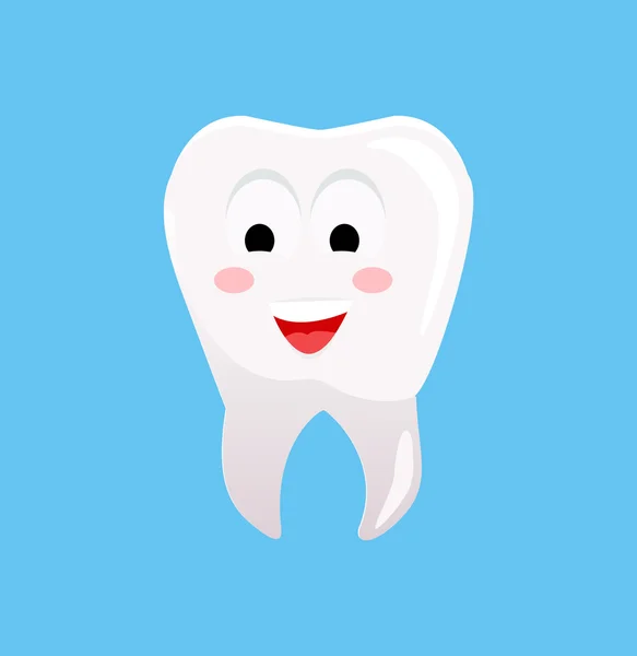 Gezonde tand met blij gezicht — Stockvector