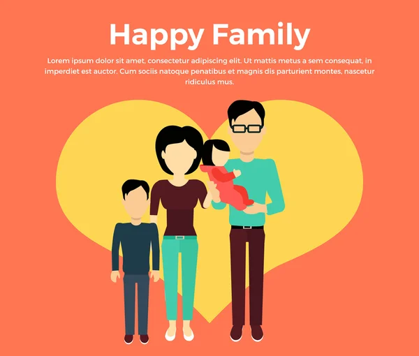 Diseño de banner de concepto familiar feliz — Vector de stock