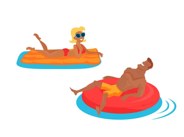 Happy Family Se baigner dans la mer — Image vectorielle