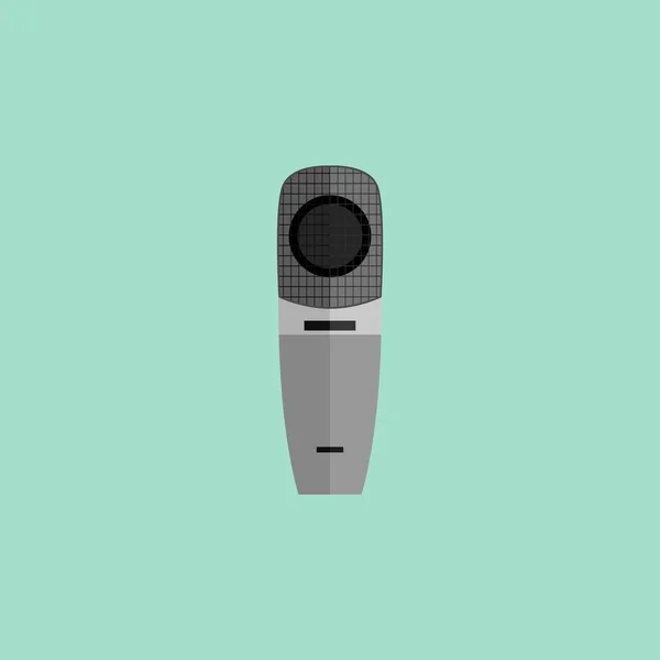 Diseño del micrófono plano aislado — Vector de stock