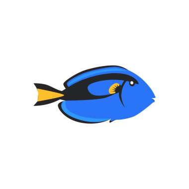 Düz izole balık simgesi tasarım