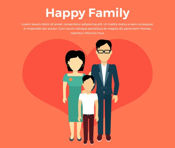 Glad familj konceptdesign Banner — Stock vektor