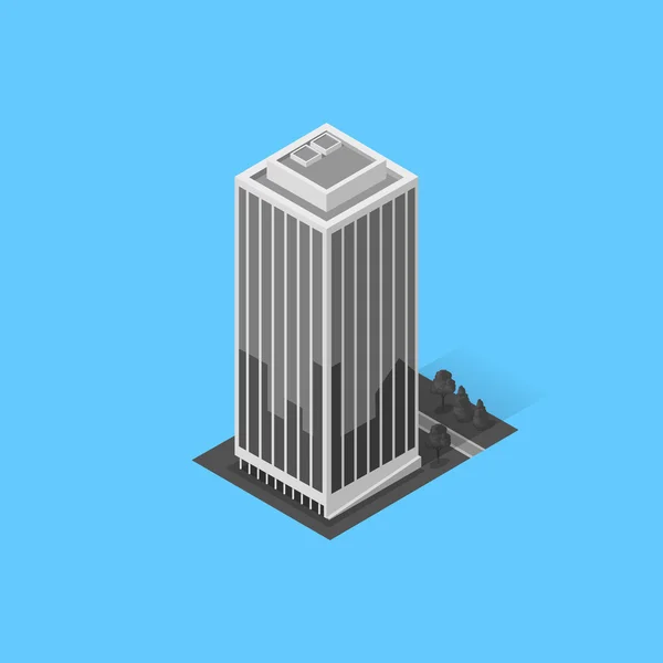 Wolkenkratzer Haus Gebäude-Ikone — Stockvektor