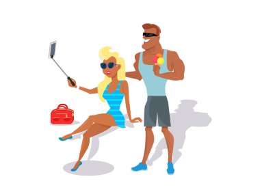 İnsanlar beyaz arka plan üzerinde izole yaz dinlenmek