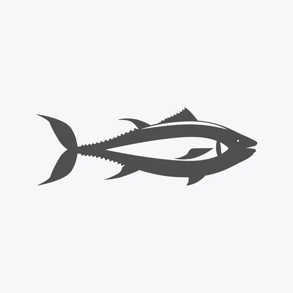 Icona di pesce Design piatto isolato — Vettoriale Stock