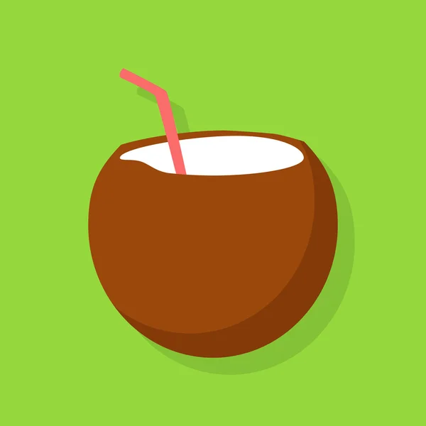Świeży picie kokosowego koktajlu — Wektor stockowy