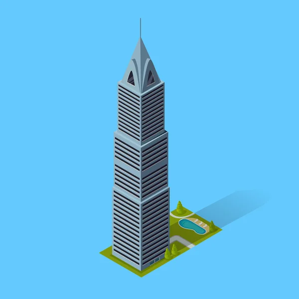 Rascacielos Casa Edificio Icono — Vector de stock