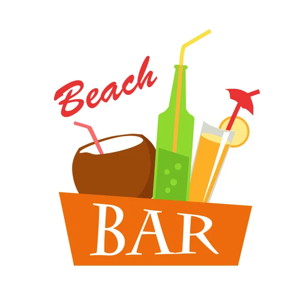 Praia Bar Concept Ilustração. Bebidas de Verão . —  Vetores de Stock