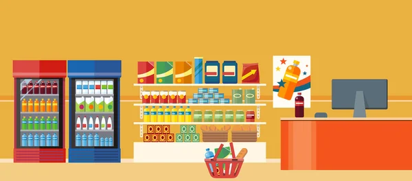 Supermärkte und Lebensmittelgeschäfte — Stockvektor