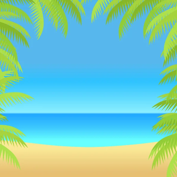 Sommar semester på Tropical Beach Illustration — Stock vektor