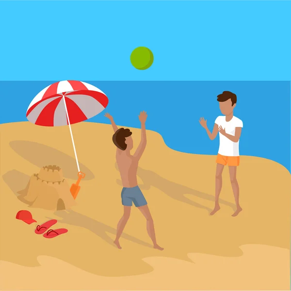Zomervakantie op tropisch strand illustratie — Stockvector