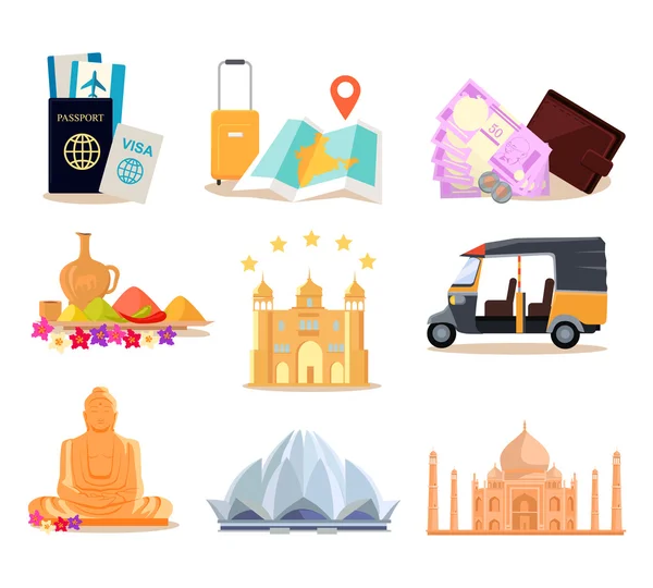 Travel India Conceptual Poster — Stock Vector