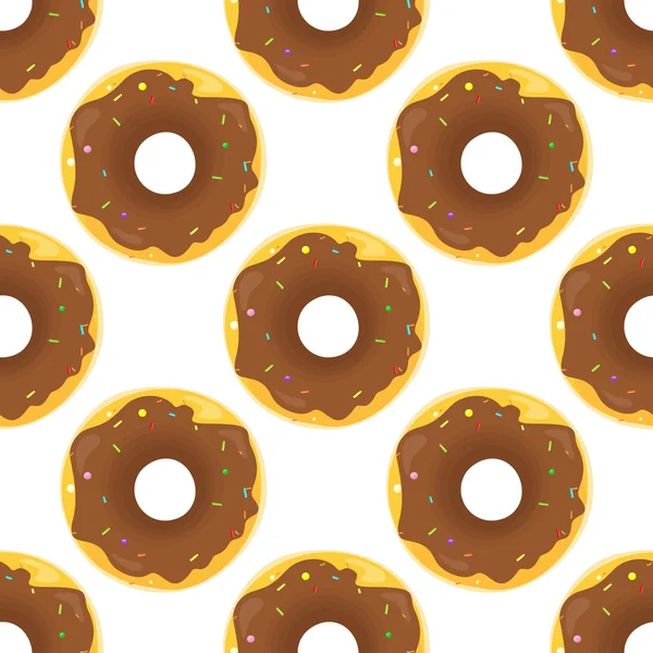 Donut Seamless Background Texture Pattern — Stock Vector