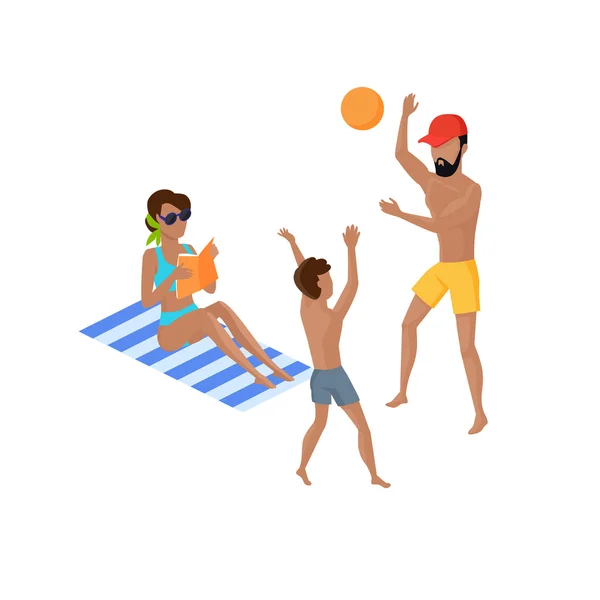 Vacances d'été sur la plage tropicale Illustration — Image vectorielle