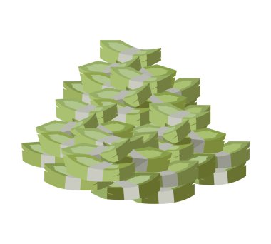 Para vektörü çizimi düz tasarım yığını.