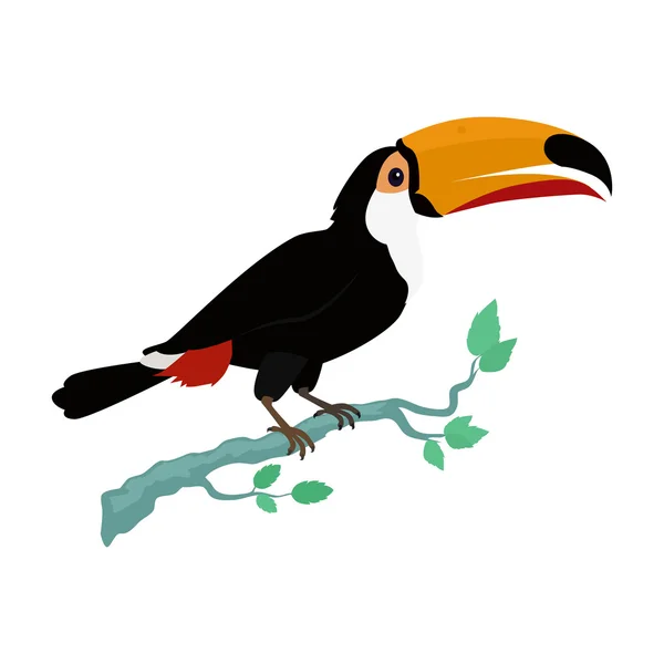 Illustration vectorielle de conception plate Toucan Bird — Image vectorielle