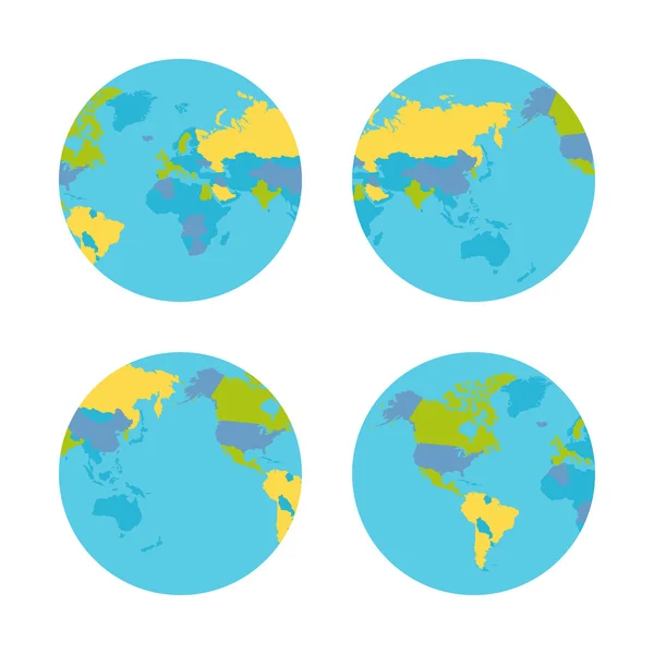 Planeet aarde met landen vectorillustratie. — Stockvector