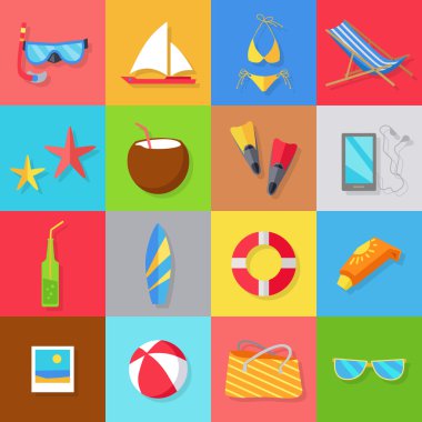 Yaz tatili için aksesuar seti