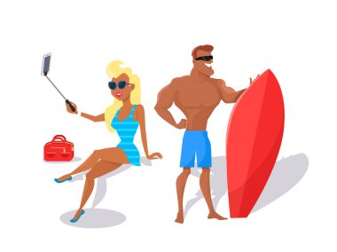 Yaz eğlence ve eğlence illüstrasyon