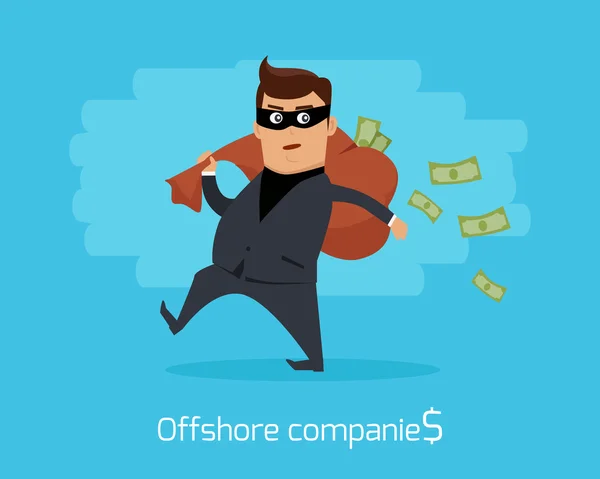 Offshorebedrijven Concept platte ontwerp Vector — Stockvector