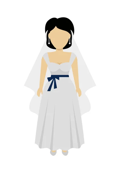 Woman Bride Character Vector Illustration. — Stockvector